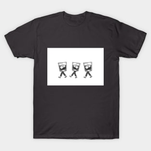 On The Rocks walking drink glasses with legs T-Shirt